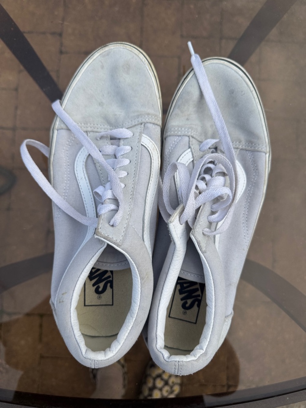 Vans Old Skool Sneakers in Light Gray and White
